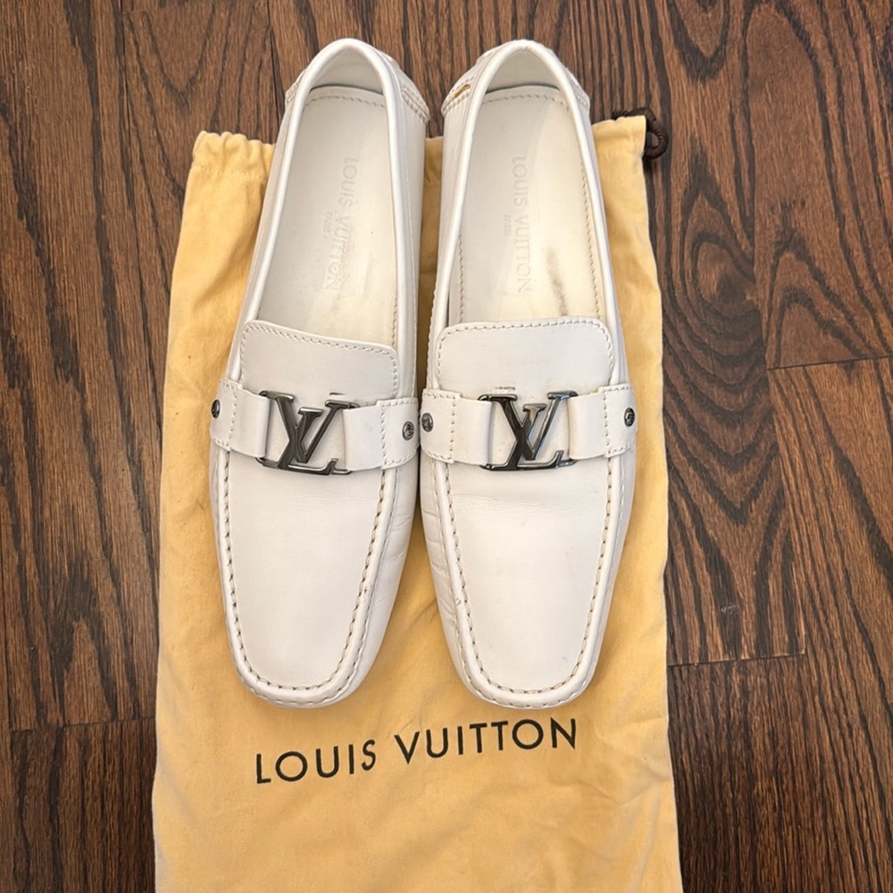 Louis Vuitton Monte Carlo moccasin shoes white